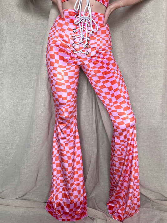 Stevie Flared Trousers - Trippy Check