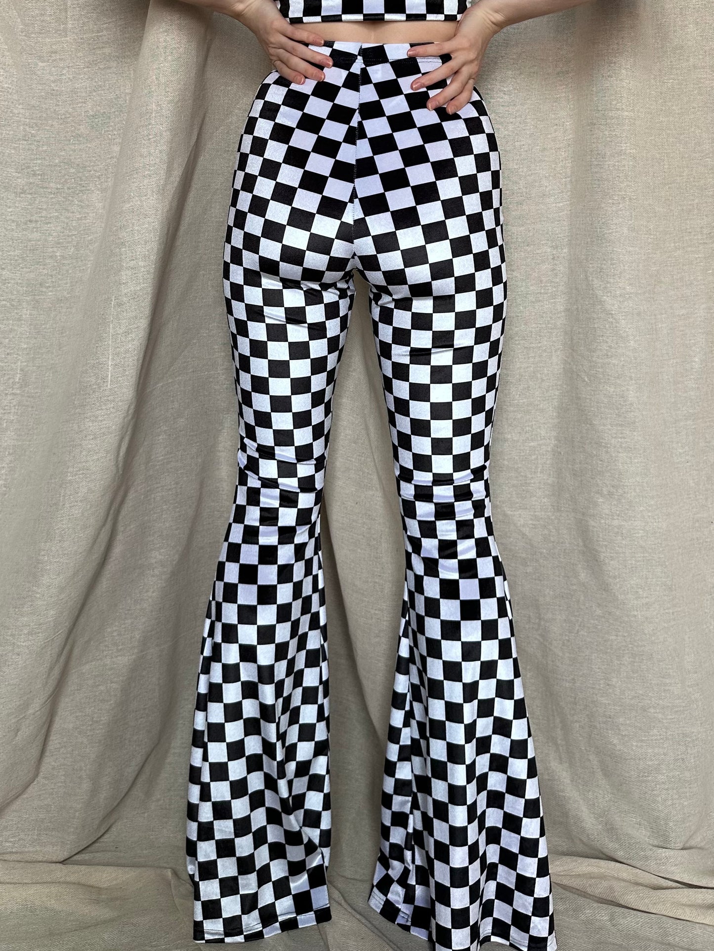 Flared Trousers - Checkerboard