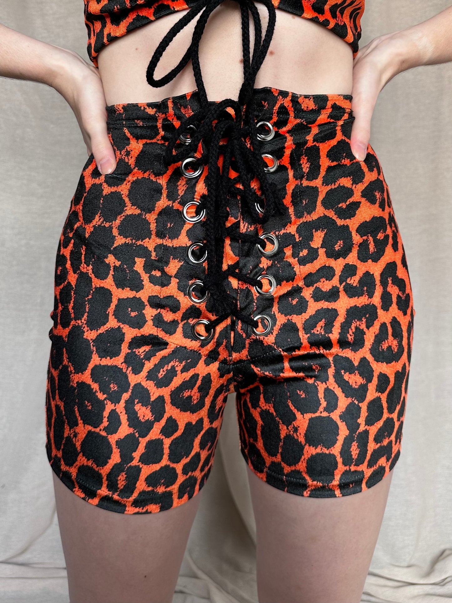 Stevie Shorts in Orange Leopard