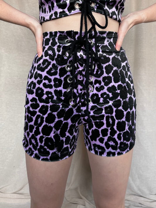 Stevie Shorts in Lavender Leopard