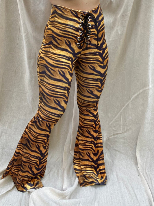 Stevie Flared Trousers - Mustard tiger