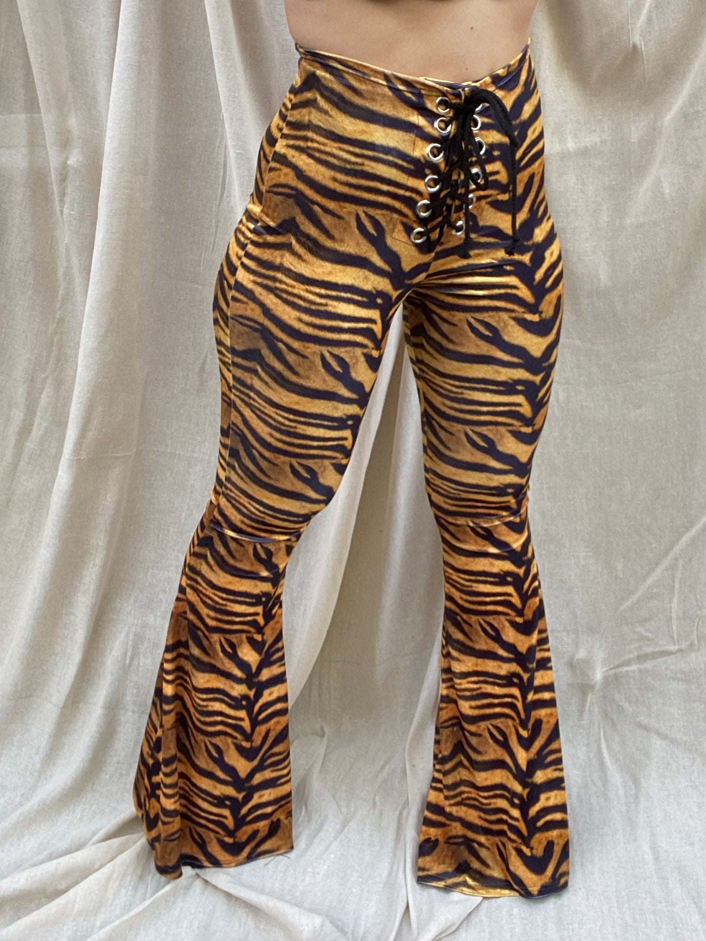 Stevie Flared Trousers - Mustard tiger