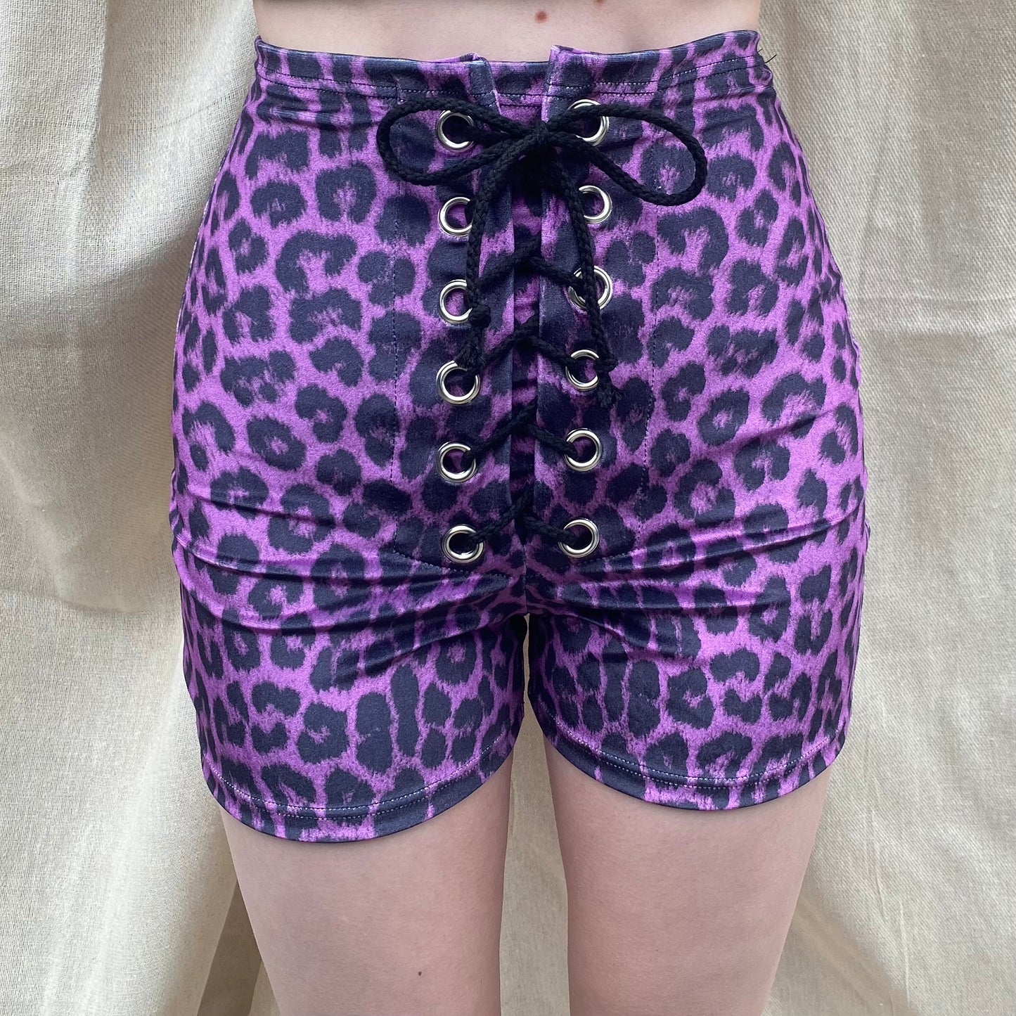 Stevie Shorts in Purple Leopard