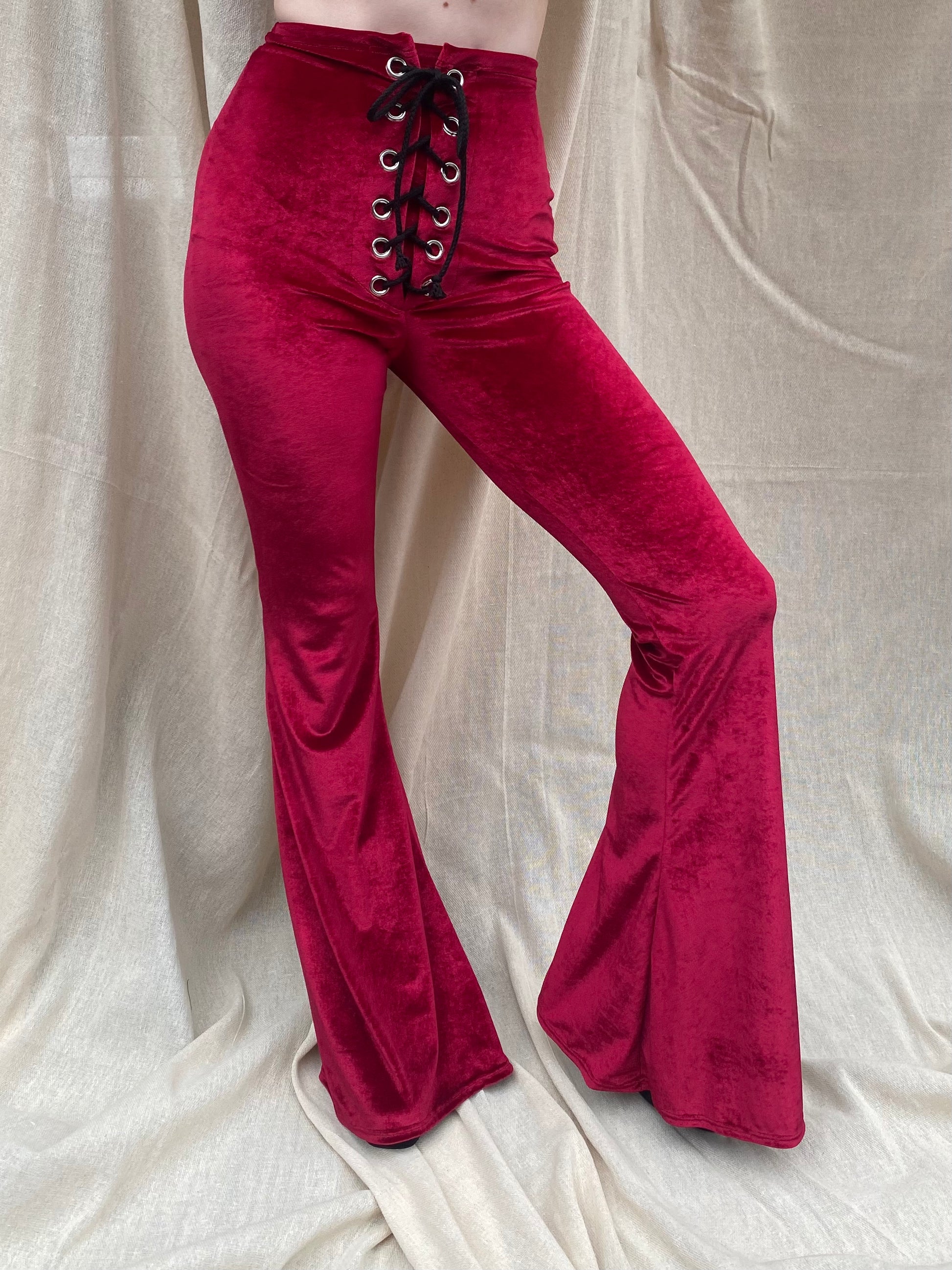 Flare pants best sale red