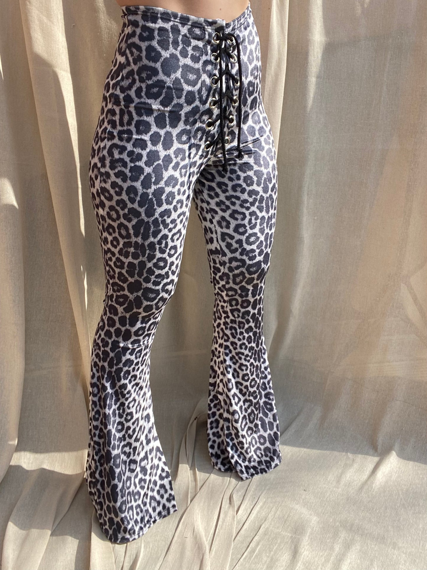 Stevie Flared Trousers - Snow Leopard
