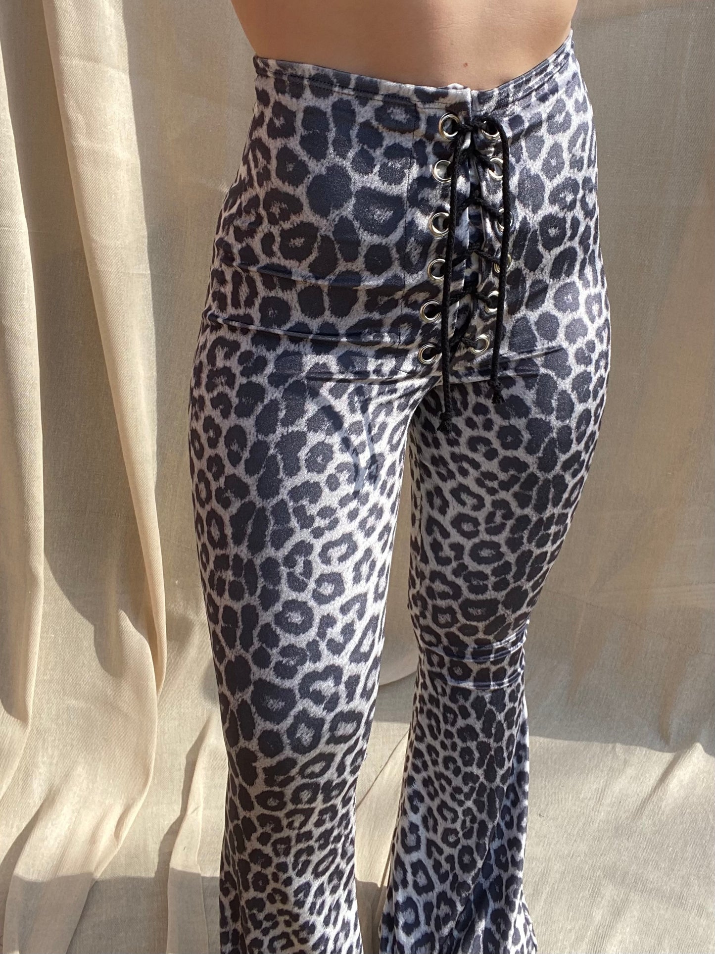 Stevie Flared Trousers - Snow Leopard