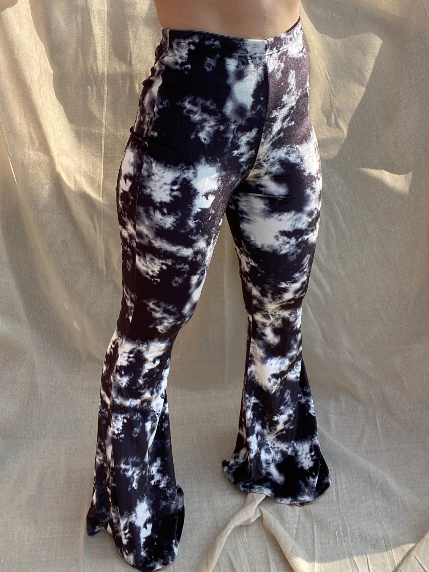 Flared Trousers - Black Tie Dye