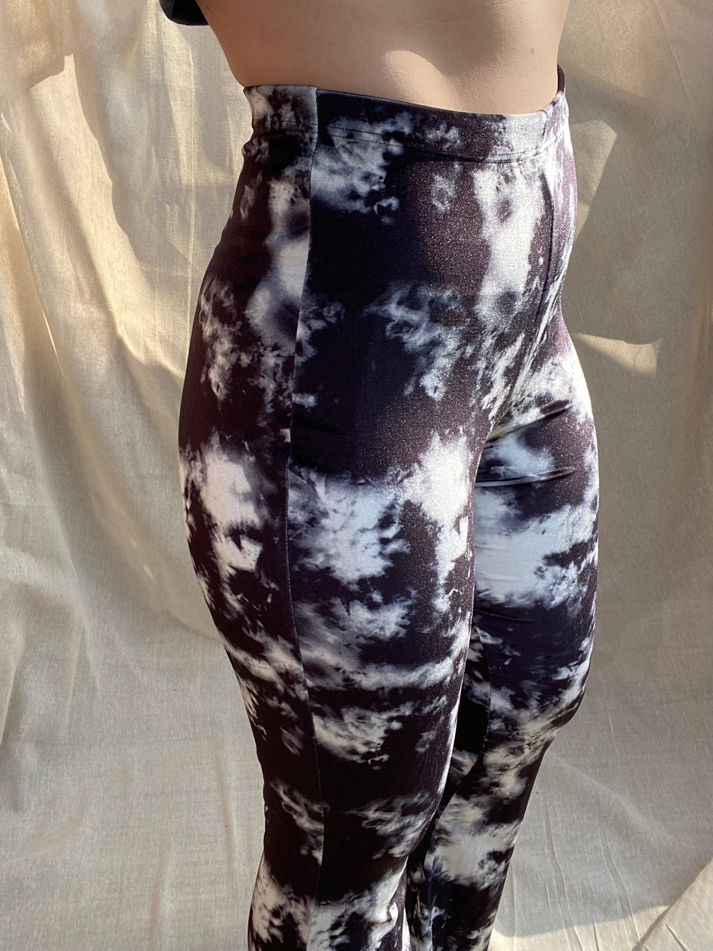 Flared Trousers - Black Tie Dye