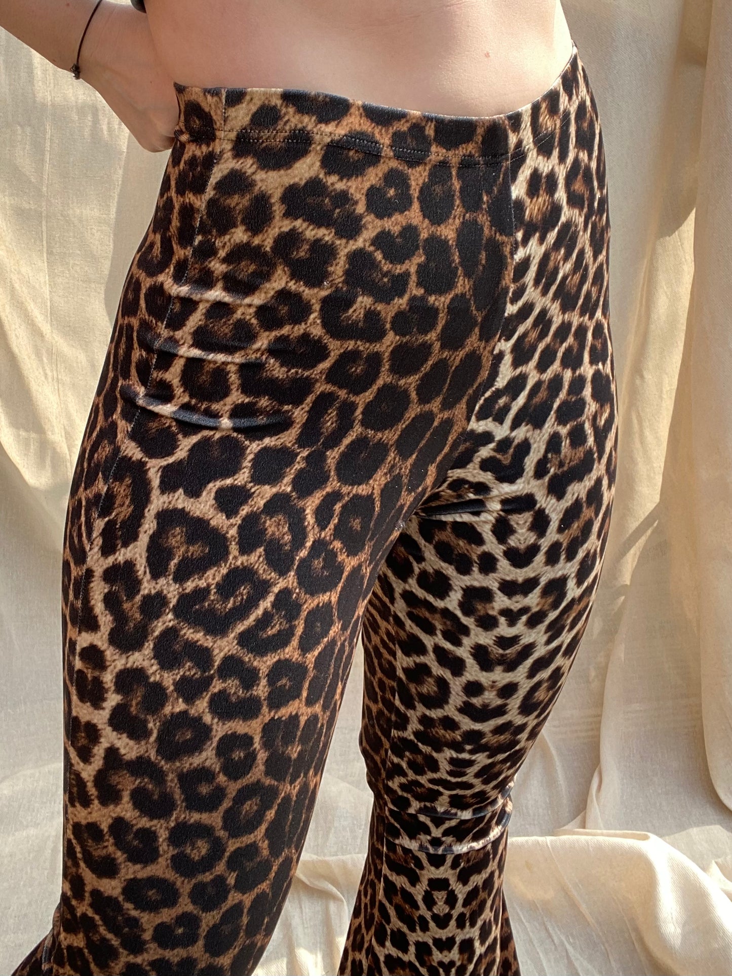 Flared Trousers - Golden Leopard