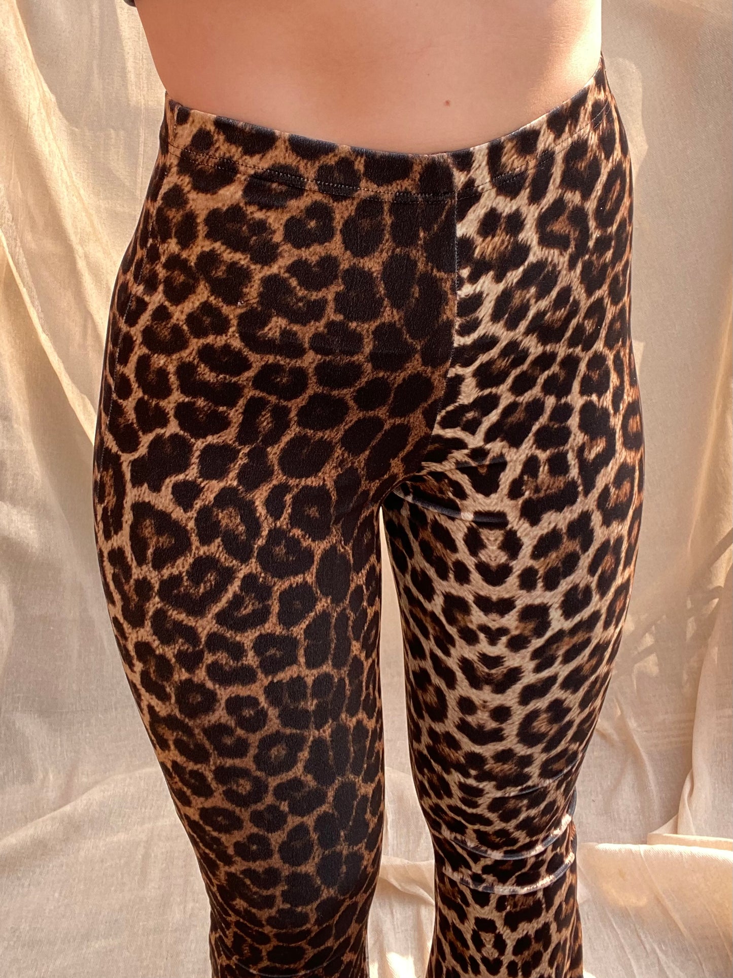 Flared Trousers - Golden Leopard