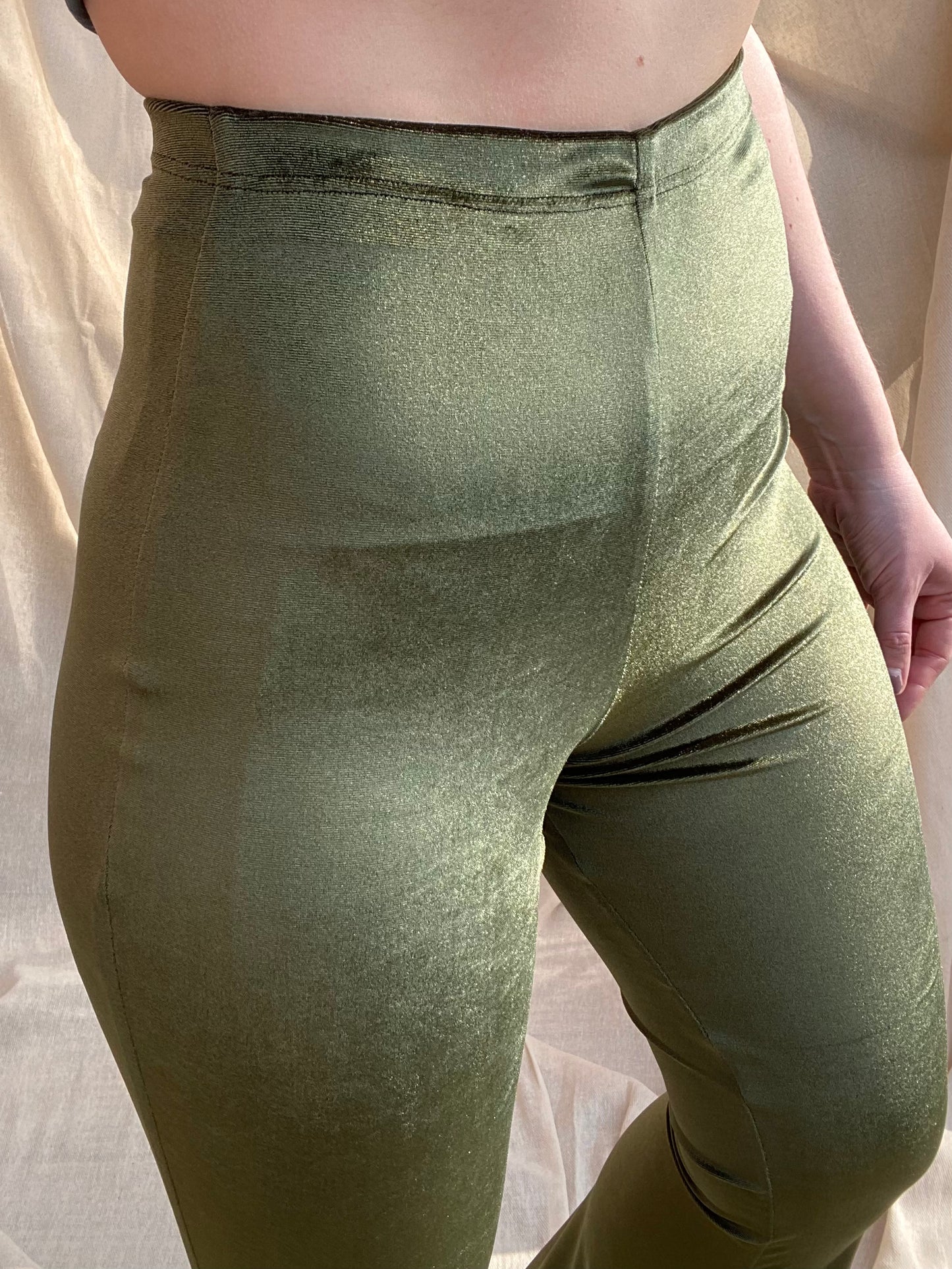 Flared Trousers - Olive