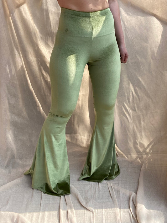 Flared Trousers - Avocado