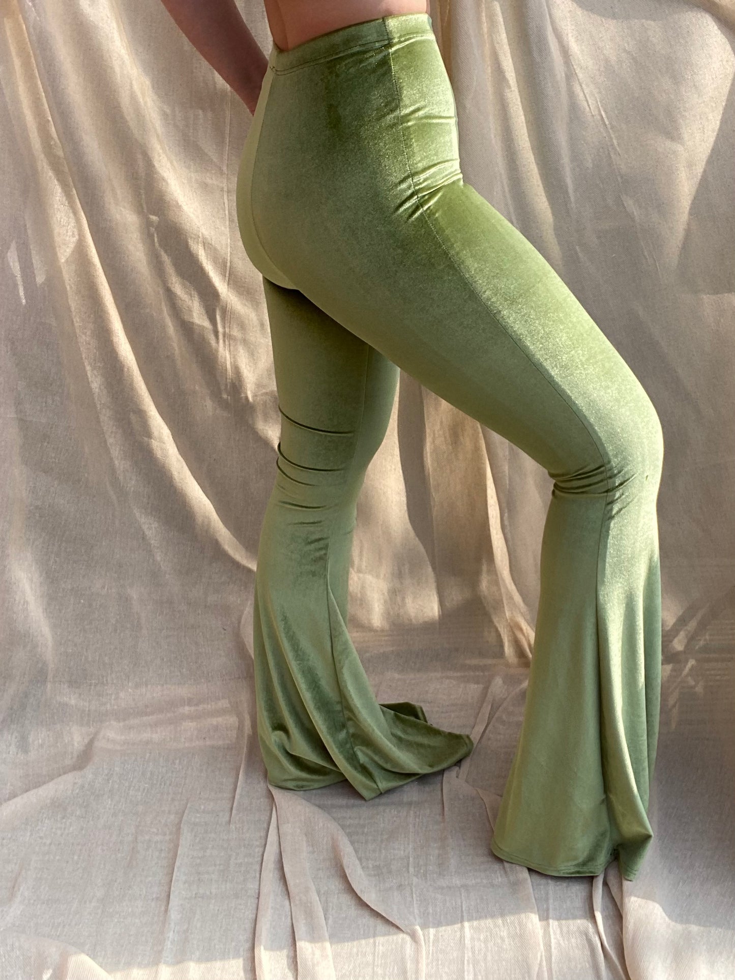 Flared Trousers - Avocado