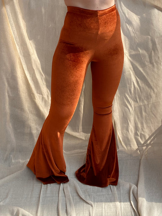 Flared Trousers - Rust