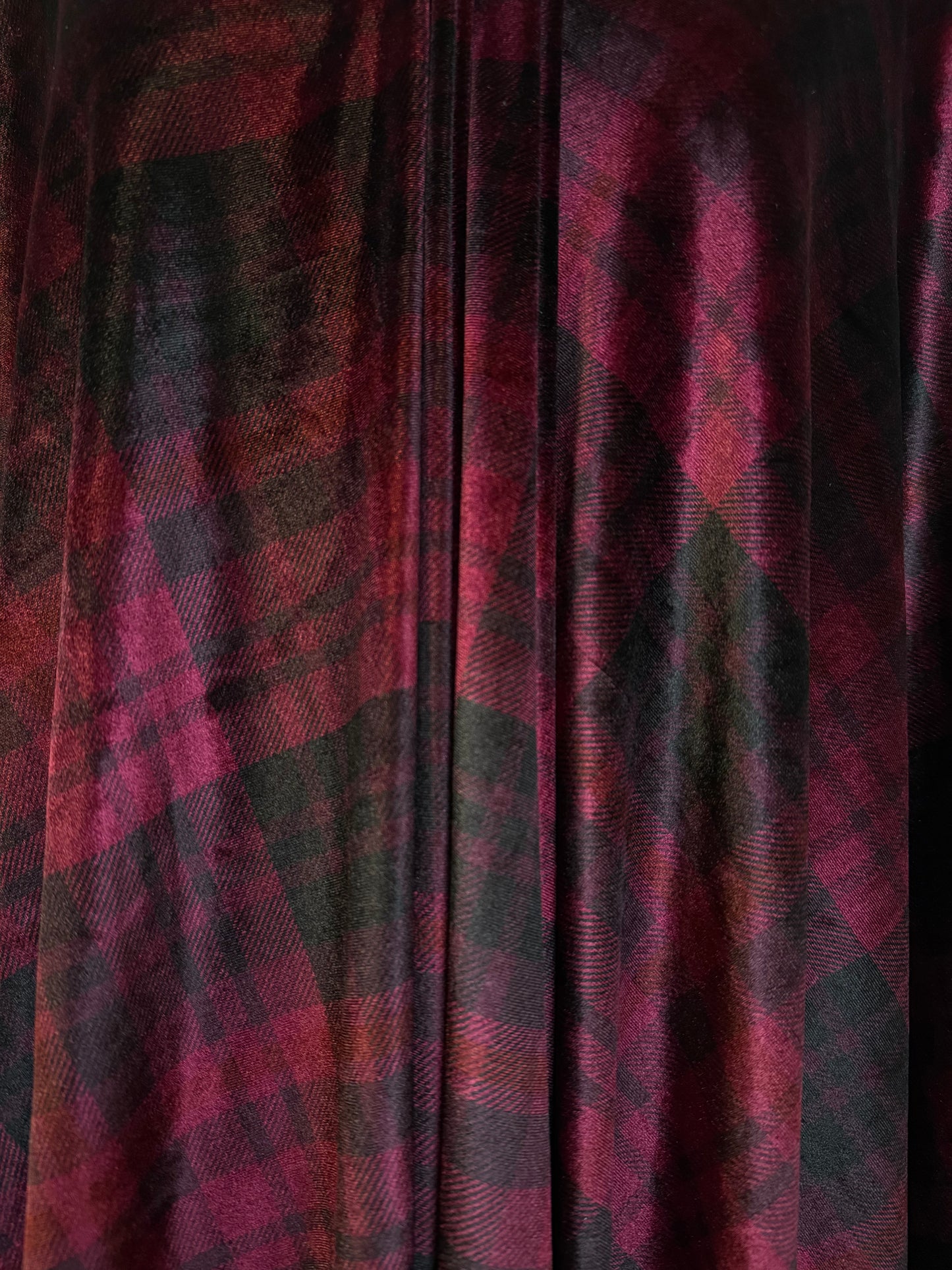 EXCLUSIVE -  Burgundy Tartan velvet