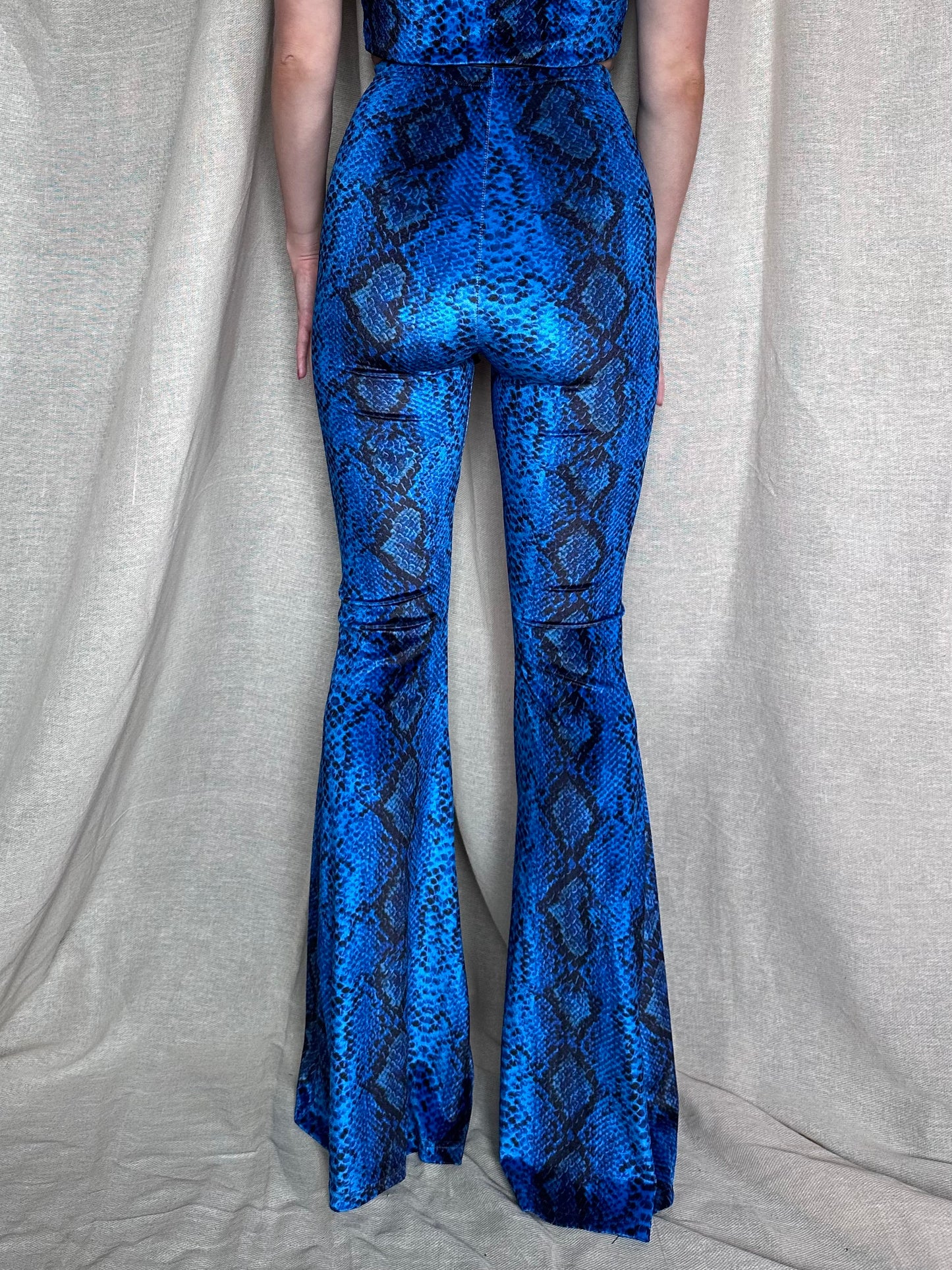 Stevie Flared Trousers - Royal Blue Serpent