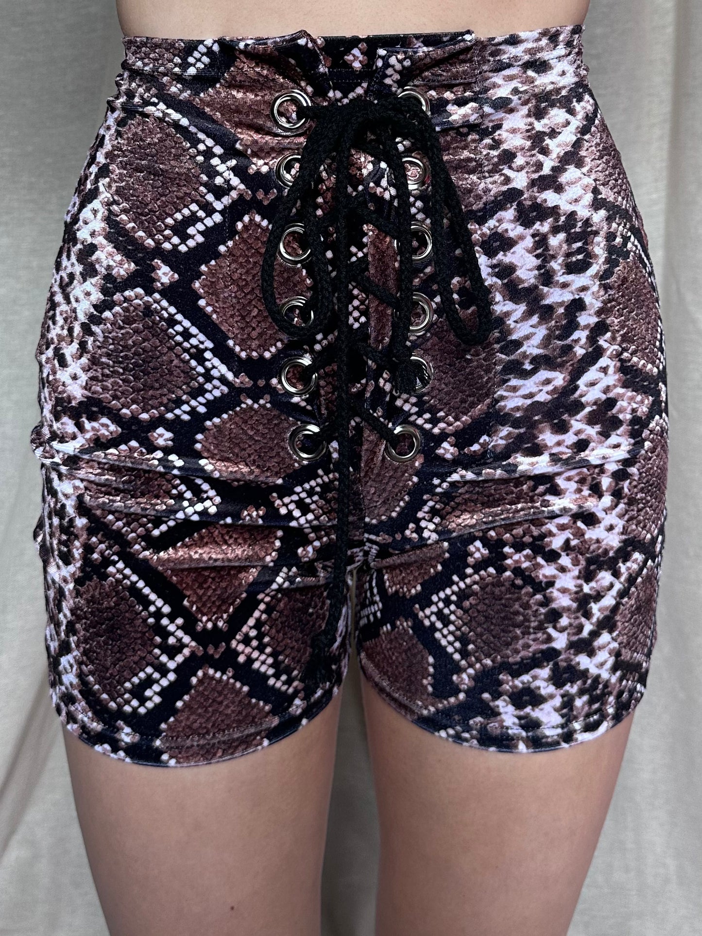 Stevie Shorts in Brown Serpent