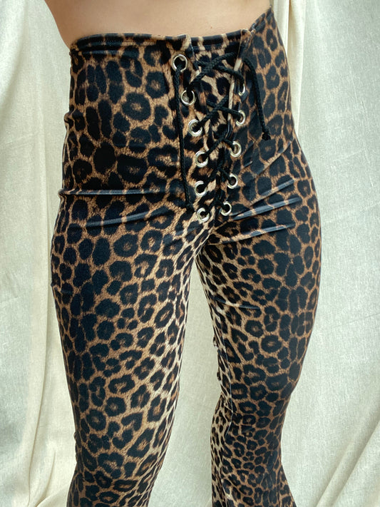 Stevie Flared Trousers - Golden Leopard