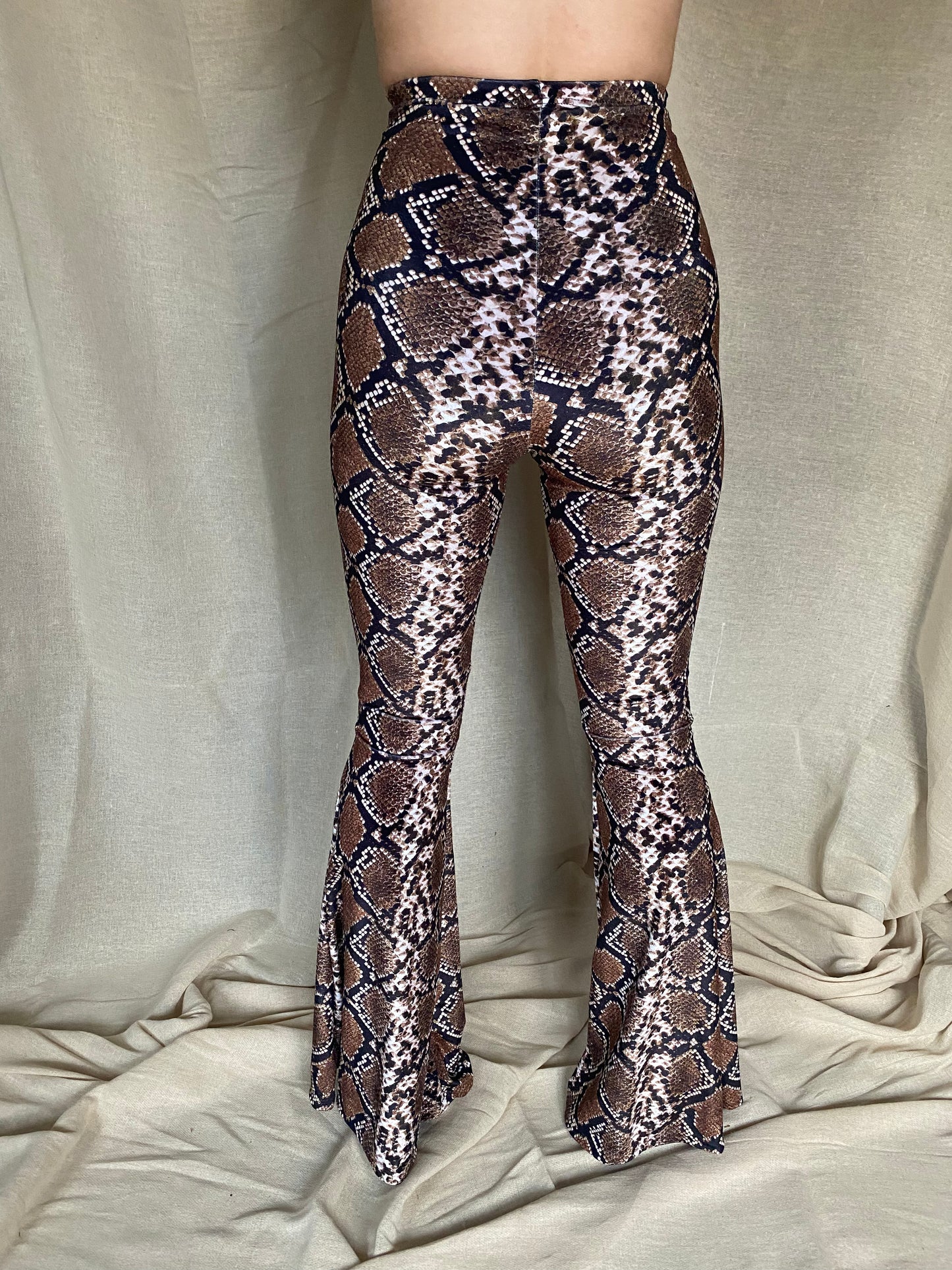 Stevie Flared Trousers - Brown Serpent