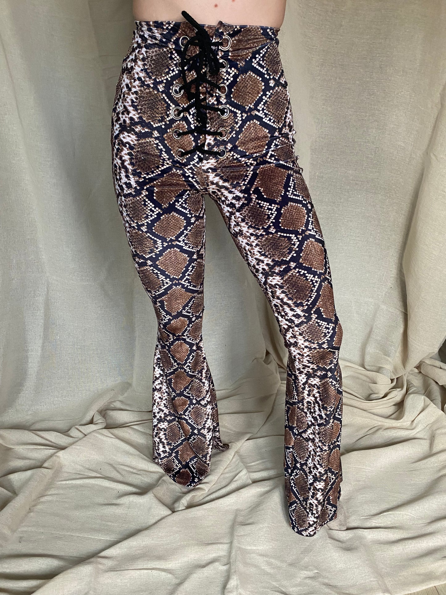 Stevie Flared Trousers - Brown Serpent