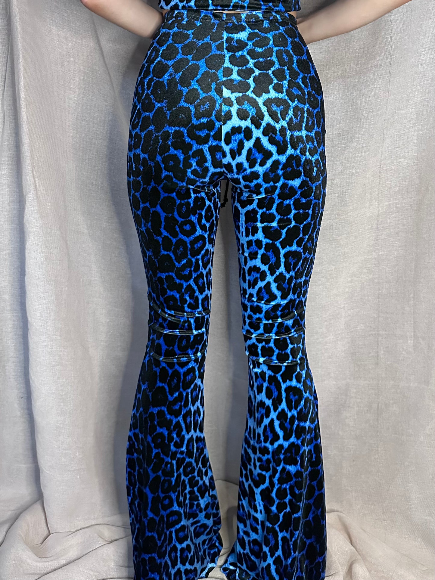Stevie Flared Trousers - Blue Leopard