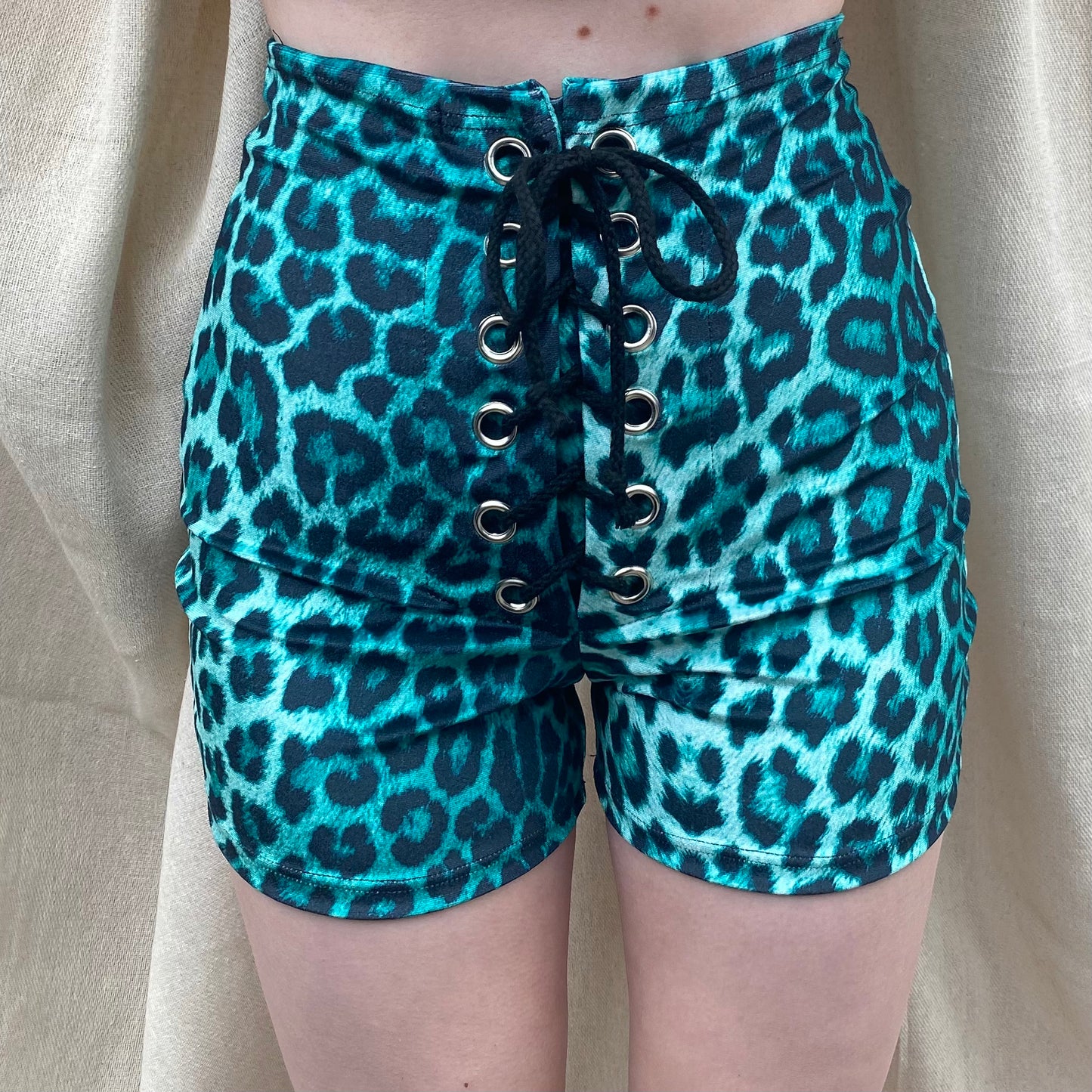 Stevie Shorts in Green Leopard